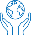 地球を包む手のイラスト
